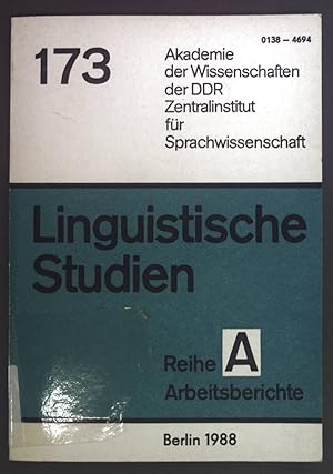 Image du vendeur pour Probleme der geschriebenen Sprache: Beitrge zur Schriftlinguistik auf dem XIV. Internationalen Linguistenkongre 1987 in Berlin. Akademie der Wissenschaften der DDR Zentralinstitut fr Sprachwissenschaft: Linguistische Studien Reihe A, Arbeitsberichte 173. mis en vente par books4less (Versandantiquariat Petra Gros GmbH & Co. KG)