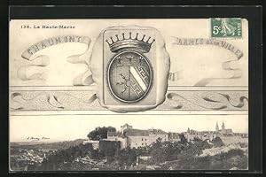 Image du vendeur pour Carte postale Chaumont, Armes de la Ville, armoiries et vue gnrale mis en vente par Bartko-Reher