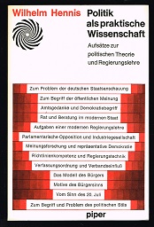 Bild des Verkufers fr Politik als praktische Wissenschaft: Aufstze zur politischen Theorie und Regierungslehre. - zum Verkauf von Libresso Antiquariat, Jens Hagedorn