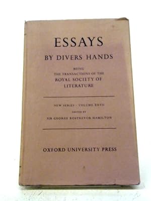 Seller image for Essays by Divers Hands Vol XXVII for sale by World of Rare Books