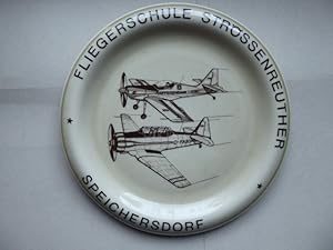 Fliegerschule Strössenreuther - Speichersdorf. Original Keramik-Teller.