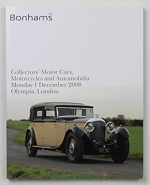 Bonhams Catalogue. Collectors' Motor Cars, Motorcycles and Automobilia Monday 1 December 2008