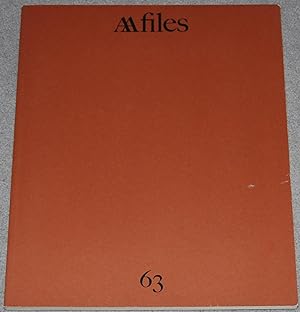 Seller image for AA Files 63, 2011 for sale by Springhead Books