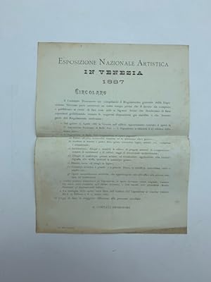 Esposizione Nazionale Artistica in Venezia 1887. Foglio circolare