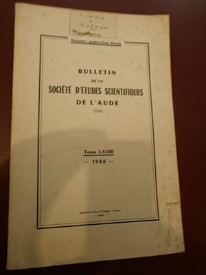 Bulletin de la société d'Etudes Scientifiques de L'Aude Années 1955/56 Tome LVIII