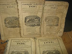 The Maine Farmers' Almanac For The Year Of Our Lord 1833; 1836; 1838;1850; 1859