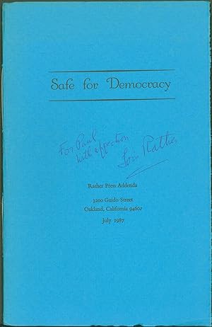 Seller image for Safe for Democracy for sale by Eureka Books