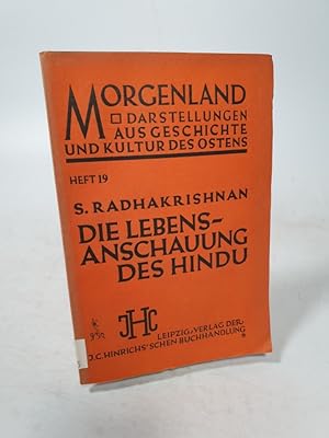 Bild des Verkufers fr Die Lebensanschauung des Hindu. zum Verkauf von Antiquariat Bookfarm