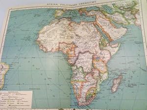 Farblithografie "Afrika, Politische Übersicht", Maßstab 1 : 30.000.000