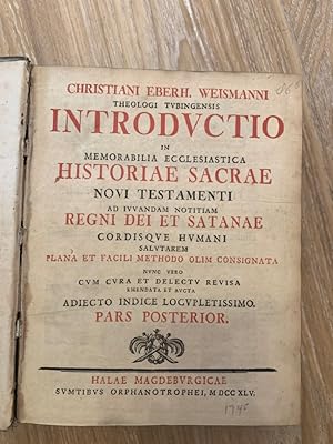 Theologi Tubingensis Introductio in Memorabilia Ecclesiastica Historiae Sacrae Novi Testamenti ad...