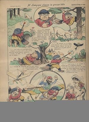 M. Lemyope chasse la grosse bête. Image d'Epinal en couleurs. Sans date. Vers 1900.