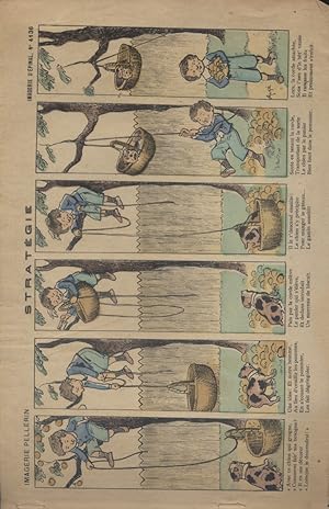 Bild des Verkufers fr Stratgie. Image d'Epinal en couleurs. (N 4136). Sans date. Vers 1900. zum Verkauf von Librairie Et Ctera (et caetera) - Sophie Rosire