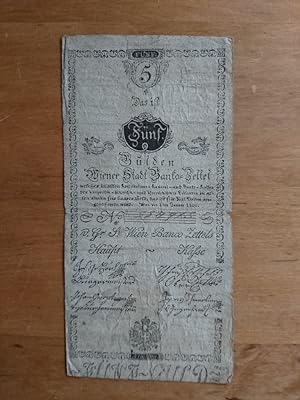 Fünf / 5 Gulden - Das ist Fünf Gulden Wiener Stadt Banko-Zettel -- Original Geldschein / Banknote...