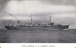Ansichtskarte / Postkarte United States Naval Ship, General W.C. Langfitt, Kriegsschiff
