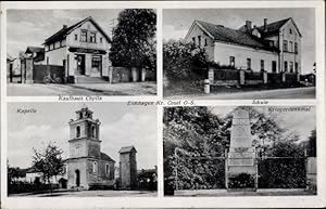 Ansichtskarte / Postkarte Poborszów Poborschau Eichhagen Oberschlesien, Kaufhaus Chylla, Schule, ...