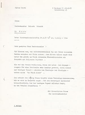 Original-Briefwechsel anläßlich des Lichtwarkschultreffens am 21. Mai 1977. Original-Schreiben zw...