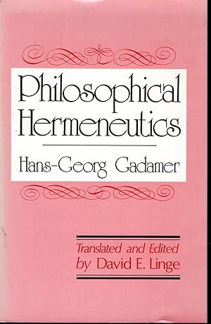 Seller image for Philosophical Hermeneutics for sale by Dorley House Books, Inc.