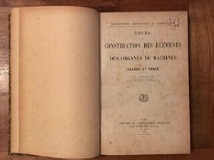 Immagine del venditore per Cours de construction des lments et des organes de machines. Calcul et trac venduto da arobase livres