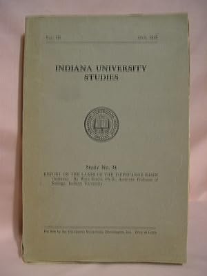 REPORT ON THE LAKES OF THE TIPPECANOE BASIN (INDIANA); INDIANA UNIVERSITY STUDIES, STUDY NO. 31, ...