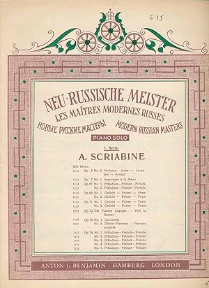 Bild des Verkufers fr Der Flamme entgegen Gedicht. Opus 72. Piano Solo. Vers la flamme. Neue -Russische Meister. zum Verkauf von Fundus-Online GbR Borkert Schwarz Zerfa