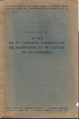 Le quaternaire du Congo occidental et sa chronologie