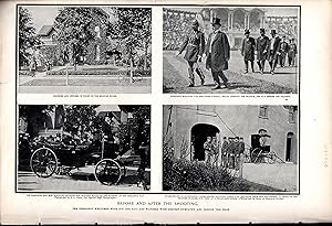 Bild des Verkufers fr PRINT: "Before and After the Shooting (of President McKinley". photos from Leslie's Weekly Illustrated: September 28, 1901 zum Verkauf von Dorley House Books, Inc.