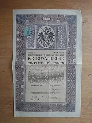 Österreichische fünfeinhalbprozentige Kriegsanleihe vom Jahre 1915 - Eintausend Kronen - Serie C ...