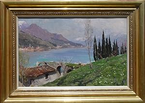 "Salò am Gardasee" originales Ölgemälde auf Leinwand ca.33,5x52cm; rechts unten signiert, bezeich...