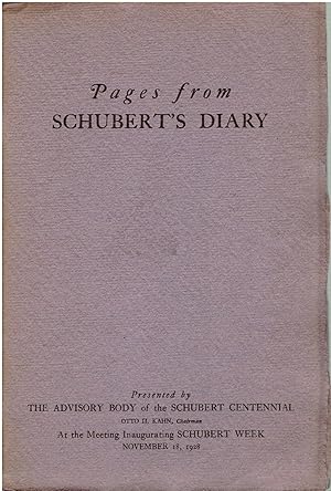 Pages from Schubert's Diary (Facsimile edition)