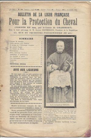 Seller image for Bulletin de la ligue franaise pour la protection du cheval (fonde en 1909 par le Comte de Grammont) sous le haut patronage de M. Gaston Doumergue, prsident de la Rpublique, No. 78, 22 me anne (trimestriel) for sale by LES TEMPS MODERNES