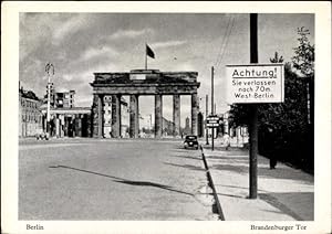 Ansichtskarte / Postkarte Berlin Mitte, Blick auf das Brandenburger Tor