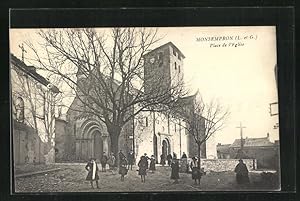 Carte postale Monsempron, Place de l`Eglise