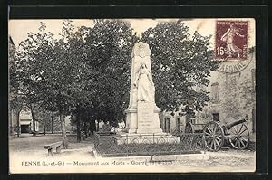 Carte postale Penne, Monument aux Morts