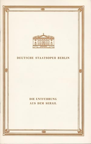 Bild des Verkufers fr Programmheft Wolfgang Amadeus Mozart DIE ENTFHRUNG AUS DEM SERAIL 5. Oktober 1980 zum Verkauf von Programmhefte24 Schauspiel und Musiktheater der letzten 150 Jahre