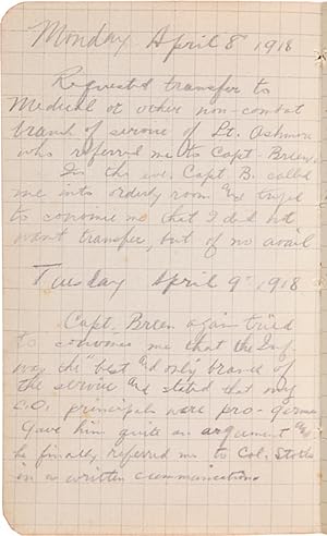 [DIARY OF AN AMERICAN CONSCIENTIOUS OBJECTOR SERVING IN A FIELD HOSPITAL ON THE WESTERN FRONT IN ...