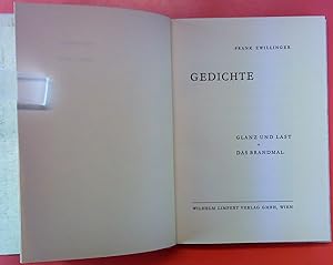 Seller image for GEDICHTE. Glanz und Last. Das Brandmal. for sale by biblion2