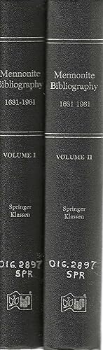Mennonite Bibliography, 1631-1961. 2 Volume set. Indices