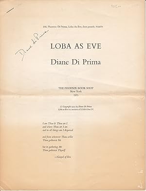 LOBA AS EVE | Diane Di Prima [first proofs]