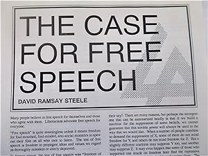 Image du vendeur pour The Case For Free Speech (Libertarian Alliance Political Notes No. 45) mis en vente par Bloomsbury Books