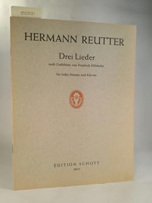 Image du vendeur pour Drei Lieder nach Gedichten von Friedrich Hlderlin, fr hohe Stimme und Klavier Sonnenuntergang, Die Nacht, Lebenslauf 3851 mis en vente par ANTIQUARIAT Franke BRUDDENBOOKS