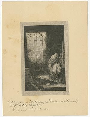 Antique Frontispiece based upon Rembrandt's 'Magician' (1790)