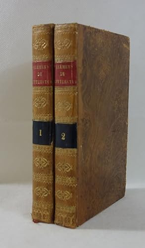 Élémens de littérature, extraits du Cours de belles-lettres de M. l'abbé Batteux. 2 tomes reliés