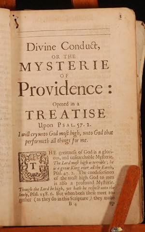 Bild des Verkufers fr Divine Conduct, or, The Mysterie of Providence zum Verkauf von Rooke Books PBFA