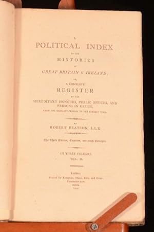 Bild des Verkufers fr A Political Index to the Histories of Great Britain and Ireland zum Verkauf von Rooke Books PBFA
