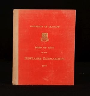 Bild des Verkufers fr University of Glasgow Deed of Gift of the Newlands Scholarships 1908 zum Verkauf von Rooke Books PBFA