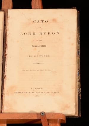 Bild des Verkufers fr Cato to Lord Byron on the Immorality of His Writings [Bound with;] Ode to Napoleon Buonaparte zum Verkauf von Rooke Books PBFA