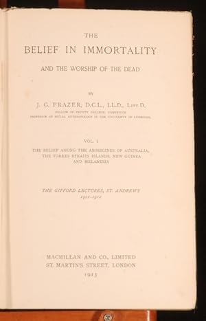 Immagine del venditore per The Belief in Immortality and the Worship of the Dead venduto da Rooke Books PBFA