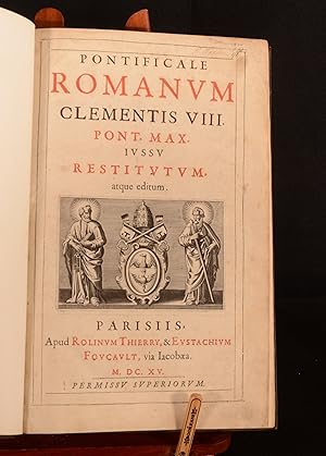 Bild des Verkufers fr Pontificale Romanum Clementis VIII Pont. Max. Iussu Restitutum atque editum zum Verkauf von Rooke Books PBFA