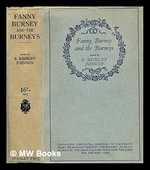 Bild des Verkufers fr Fanny Burney and the Burneys / edited, with introduction, by R. Brimley Johnson zum Verkauf von MW Books