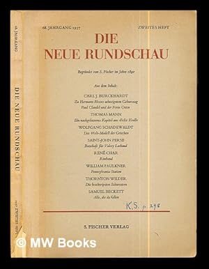 Seller image for Die Neue Rundschau: 68.Jahrgang 1957: Zweites Heft for sale by MW Books